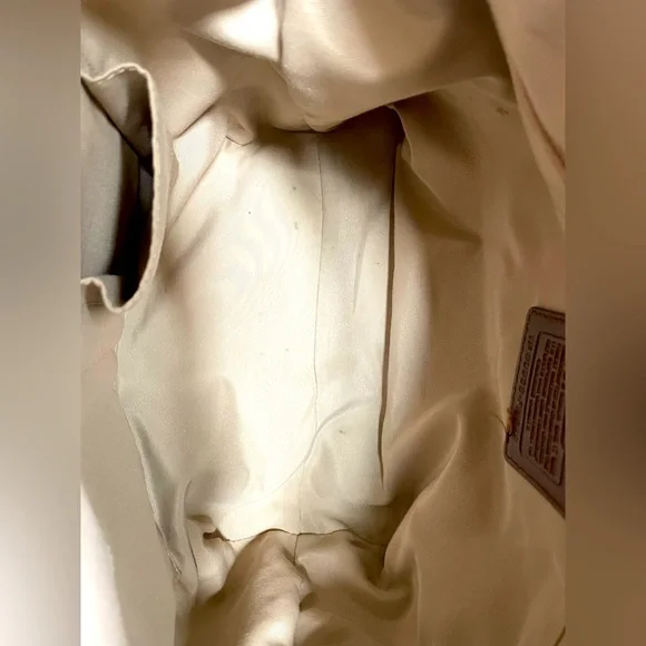 Vintage Coach Monogram Tote in Brown Beige w Shoulder Strap Lightweight & Roomy - Picture 9 of 16